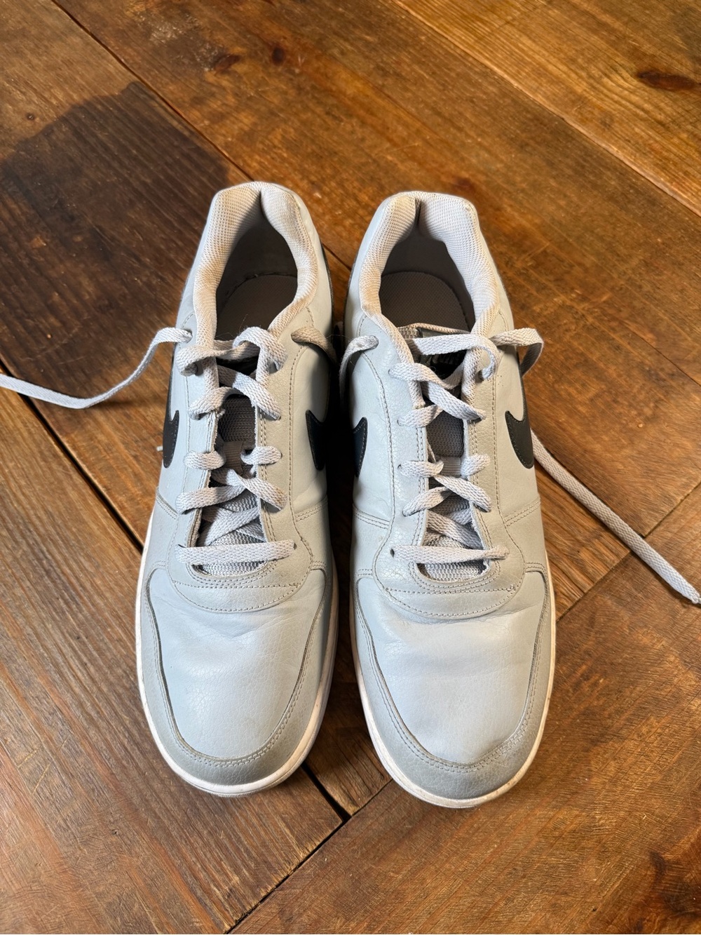Nike Men’s Light Gray Sneakers with Black Swoosh
